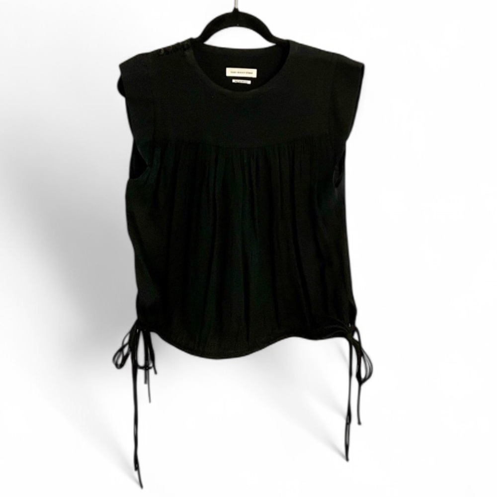 Chic Black Sleeveless Blouse with Side Ties